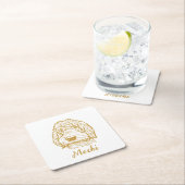 Labradoodle Hund Personalisiert Zeichnend Hand Rechteckiger Pappuntersetzer (Vor Ort)