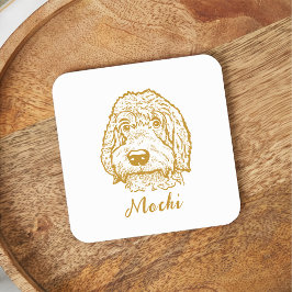 Labradoodle Hund Personalisiert Zeichnend Hand Rechteckiger Pappuntersetzer