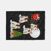 Labradoodle Hund Santa Schlitten Fliegend Lustig M Fleecedecke (Vorderseite (Horizontal))