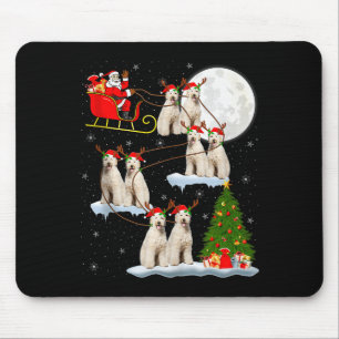 Labradoodle Hund Santa Schlitten Fliegend Lustig M Mousepad