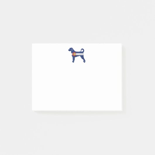 Labradoodle Hund Silhouette Colorado Flag Post-it Klebezettel (Vorderseite)