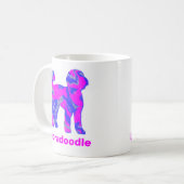 Labradoodle Hund Silhouette Crazy Hot Pink Kaffeetasse (Vorderseite Links)