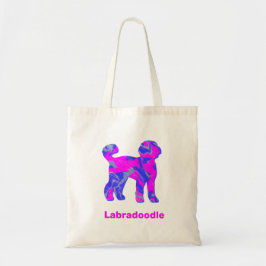 Labradoodle Hund Silhouette Crazy Hot Pink Tragetasche