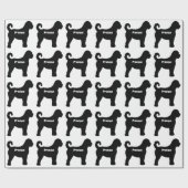 Labradoodle Hund Silhouette Geschenkpapier (Flach)