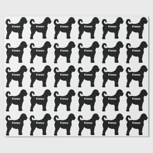 Labradoodle Hund Silhouette Geschenkpapier (Flach)
