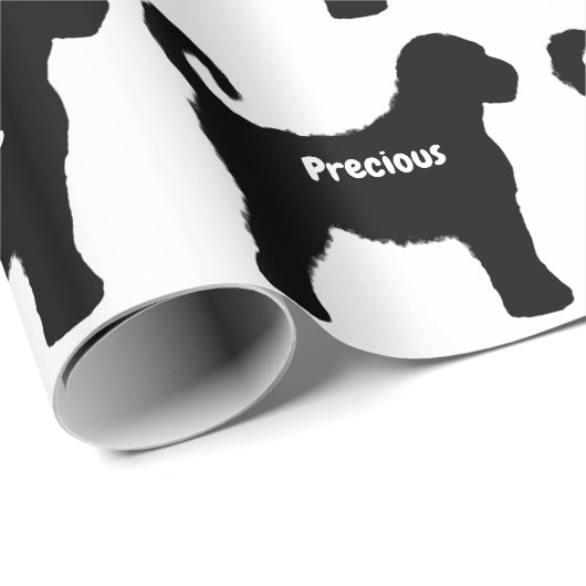 Labradoodle Hund Silhouette Geschenkpapier (Rolleneckpunkt)