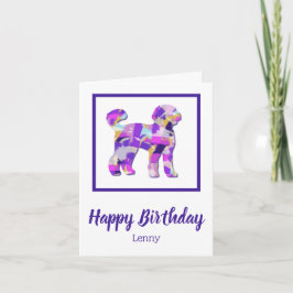 Labradoodle Hund Silhouette Lila PY&B Geburtstag Karte
