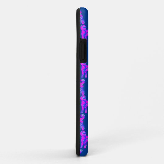 Labradoodle Hund Silhouette Rosa Monogramm Blau Case-Mate iPhone Hülle (Hinten/Rechts)