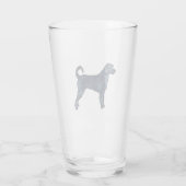 Labradoodle Hund Silhouette Schwarzes Wasser Glas (Rückseite)