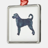 Labradoodle Hund Silhouette Schwarzes Wasser Ornament Aus Metall (Links)