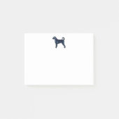 Labradoodle Hund Silhouette Schwarzes Wasser Post-it Klebezettel (Vorderseite)