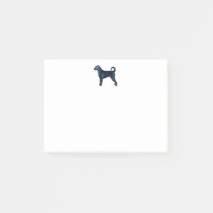 Labradoodle Hund Silhouette Schwarzes Wasser Post-it Klebezettel