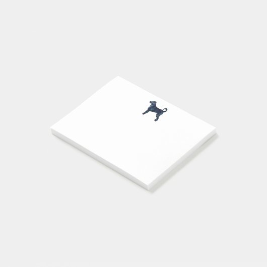 Labradoodle Hund Silhouette Schwarzes Wasser Post-it Klebezettel (angewinkelt)