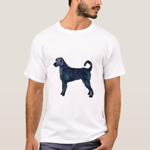 Labradoodle Hund Silhouette Schwarzes Wasser T-Shirt