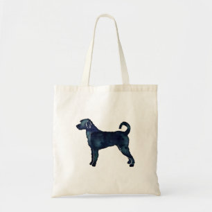 Labradoodle Hund Silhouette Schwarzes Wasser Tragetasche