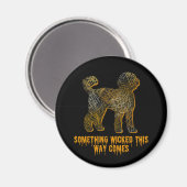 Labradoodle Hund Silhouette Spaß Halloween Magnet (Vorderseite/Rückseite)