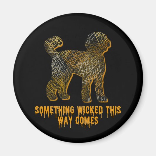 Labradoodle Hund Silhouette Spaß Halloween Magnet (Vorne)