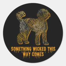Labradoodle Hund Silhouette Spaß Halloween Runder Aufkleber