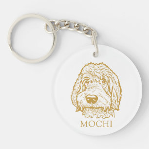 Labradoodle Hunde Hand Zeichne Personalisiert Schlüsselanhänger