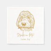 Labradoodle Hunde Hand Zeichne Personalisiert Serviette (Vorderseite)