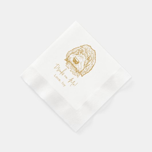 Labradoodle Hunde Hand Zeichne Personalisiert Serviette (Ecke)