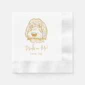 Labradoodle Hunde Hand Zeichne Personalisiert Serviette (Vorderseite)