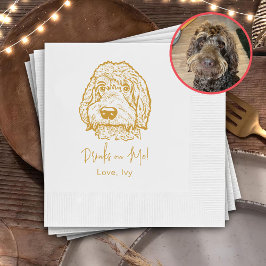 Labradoodle Hunde Hand Zeichne Personalisiert Serviette