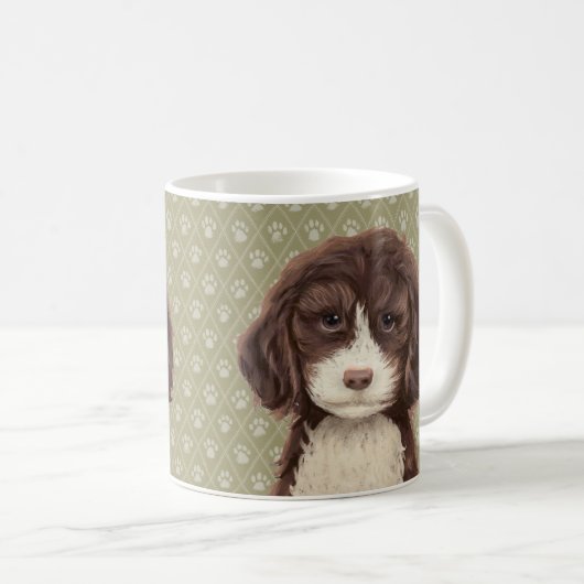 Labradoodle Hundegemälde / Labradoodle-Liebe / Kaffeetasse (VorderseiteRechts)