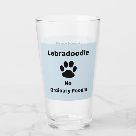 Labradoodle Hundeglas-Geschenk Glas (Rückseite)