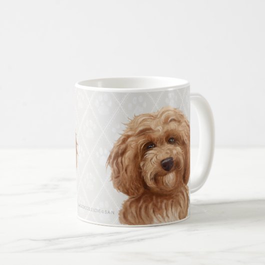 Labradoodle Hundemalereien/Labradoodle Liebe/ Kaffeetasse (VorderseiteRechts)
