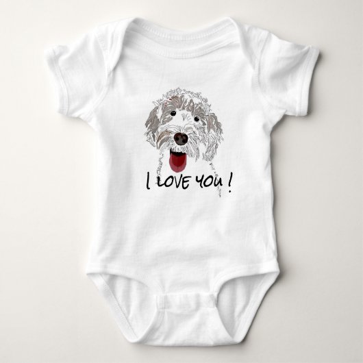 Labradoodle I Liebe You Baby Strampler (Vorderseite)