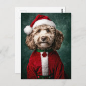 Labradoodle im Weihnachtsfest Postkarte (Vorne/Hinten)