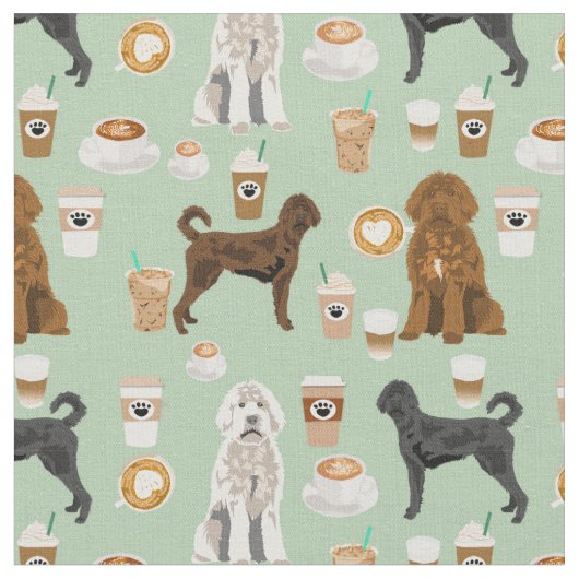 Labradoodle-Kaffeeliebhaber Stoff (Nahaufnahme)