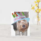 Labradoodle Karte (Gelbe Blume)