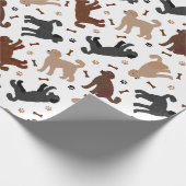 Labradoodle Knochen und Paare Geschenkpapier (Ecke)