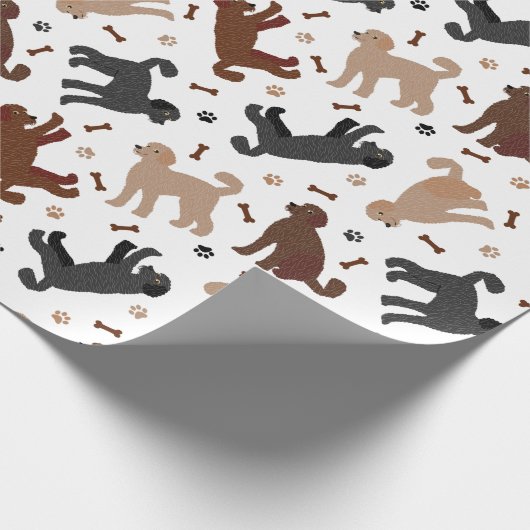 Labradoodle Knochen und Paare Geschenkpapier (Ecke)