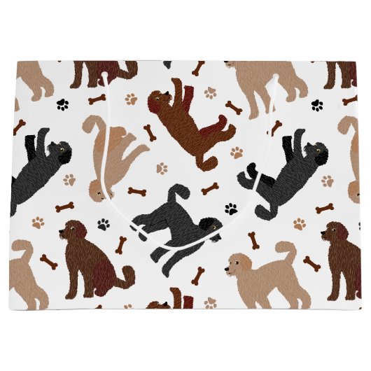 Labradoodle Knochen und Paare Große Geschenktüte (Vorderseite)