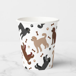 Labradoodle Knochen und Paare Pappbecher