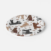 Labradoodle Knochen und Paare Pappteller (Schrägansicht)