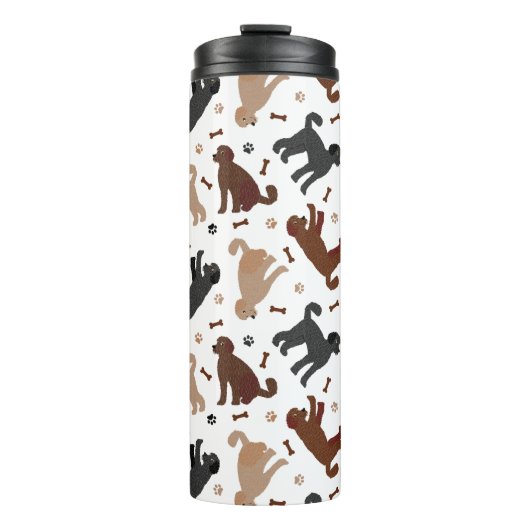 Labradoodle Knochen und Paws Thermal Tumbler Thermosbecher (Vorderseite)