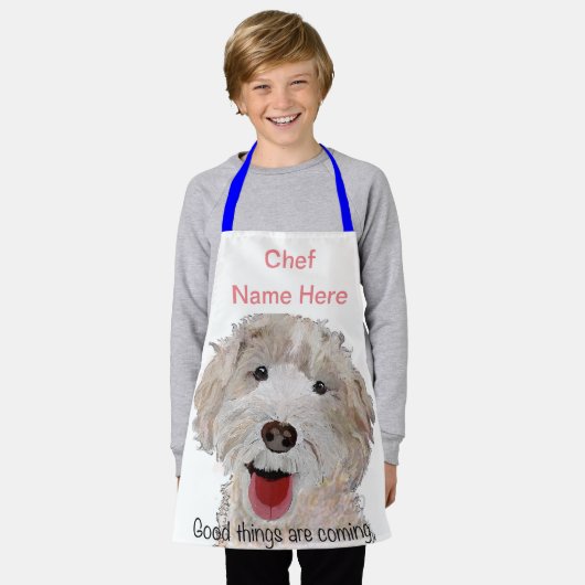 Labradoodle Kochen Koch (Name hier) Kinder Schürze (Getragen)