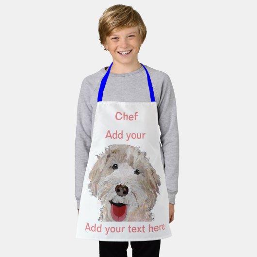 Labradoodle Kochen Koch (Name hier) Kinder Schürze (Getragen)