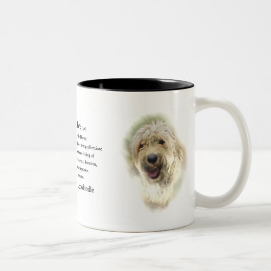 Labradoodle Liebhaber Geschenke Zweifarbige Tasse (Rechts)