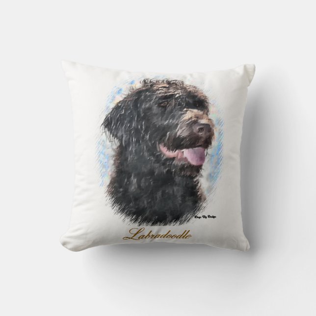 Labradoodle Liebhaber von Kunst Kissen (Vorderseite)