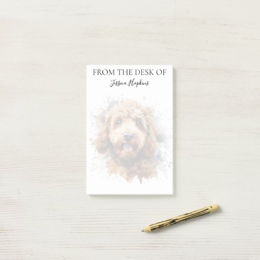 Labradoodle Lover Monogrammed Dog Post-it Klebezettel (Auf Schreibtisch)