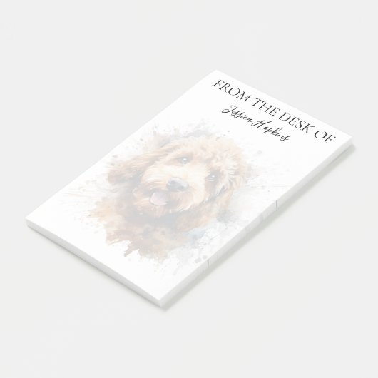 Labradoodle Lover Monogrammed Dog Post-it Klebezettel (angewinkelt)