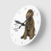 Labradoodle Mama-Uhr Runde Wanduhr (Winkel)