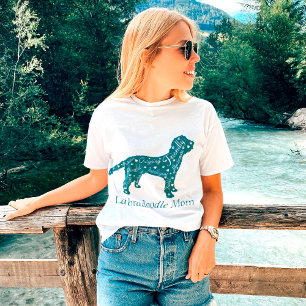 Labradoodle-Merkmale Mama in Aqua Grün T-Shirt