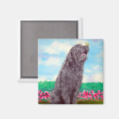 Labradoodle mit Butterfly Magnet (Vorderseite/Rückseite)
