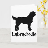 Labradoodle mit/Cooler Text (in schwarz) Karte (Gelbe Blume)